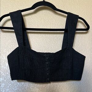 Madewell Black Fitted Bustier Bra Top